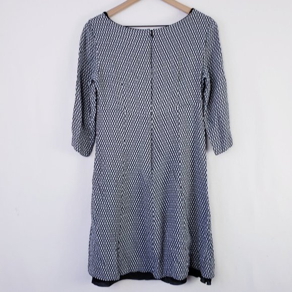 Marc Jacobs Black/Grey Lattice Print Dress sz 6 - Picture 5 of 13